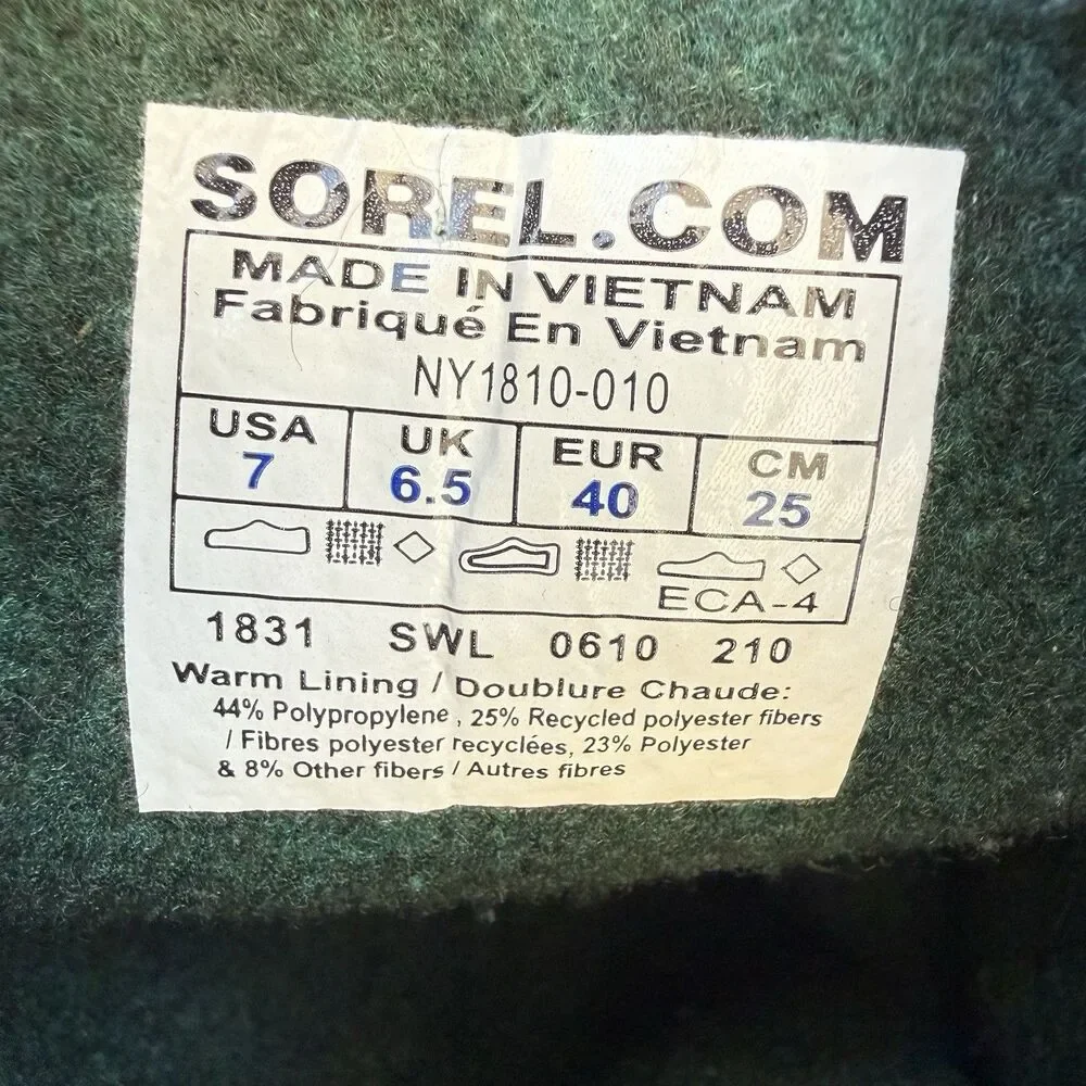Sorel Unisex Flurry Black Blue Insulated Winter Waterproof Snow Boot Size 7